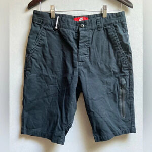 Nike cotton cargo button fly black shorts Sz M